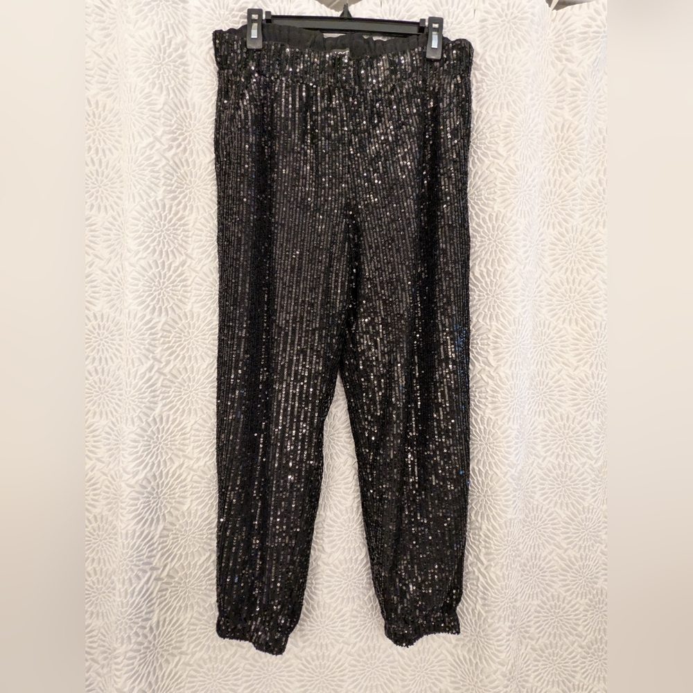 Black Sequin Joggers